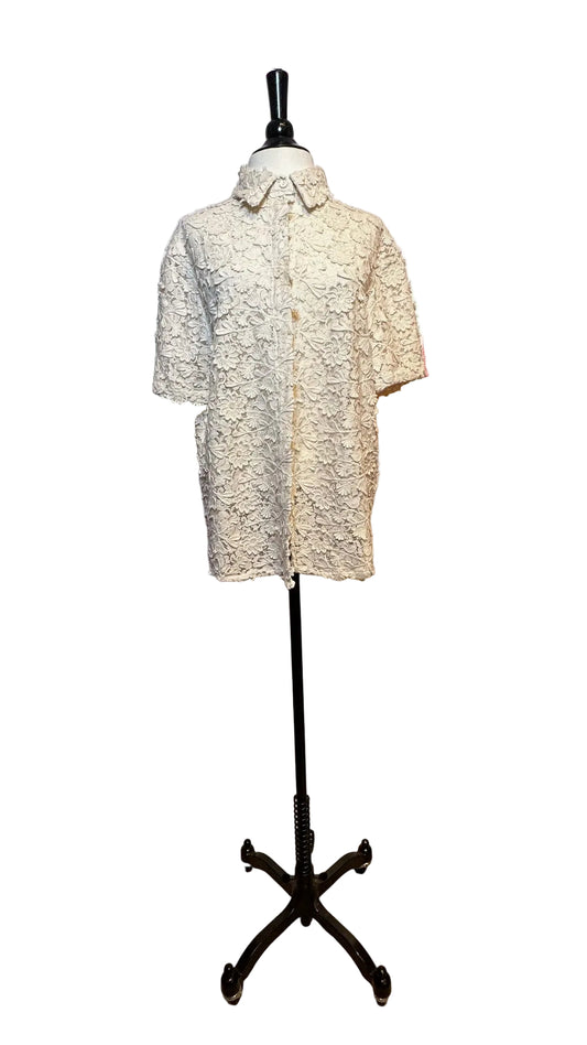 DOLCE & GABBANA - Cream Floral Lace Top  - Medium