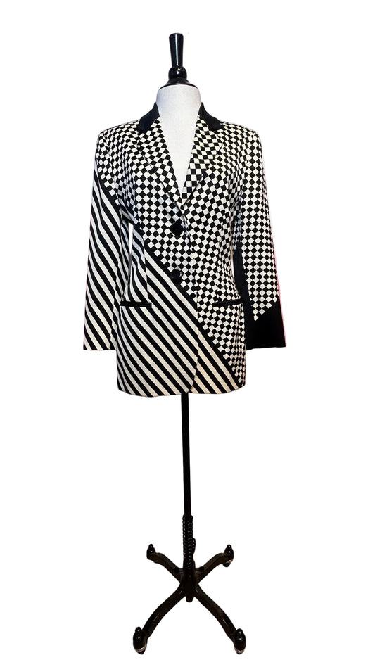 Amen Wardy - Vintage Black And White Print Jacket - Medium