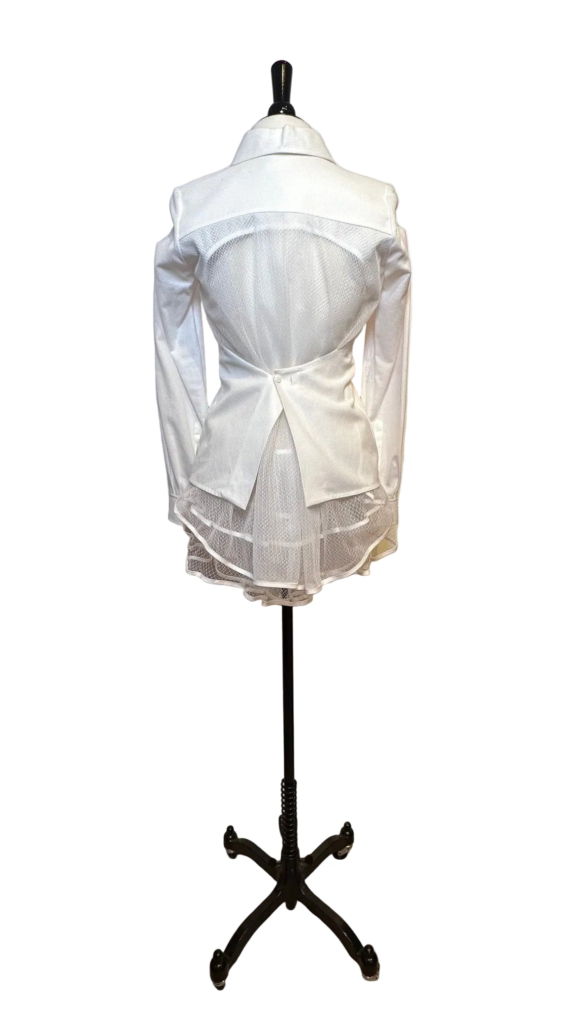 LENA LUME - White Collar Ruffle Shirt - 36