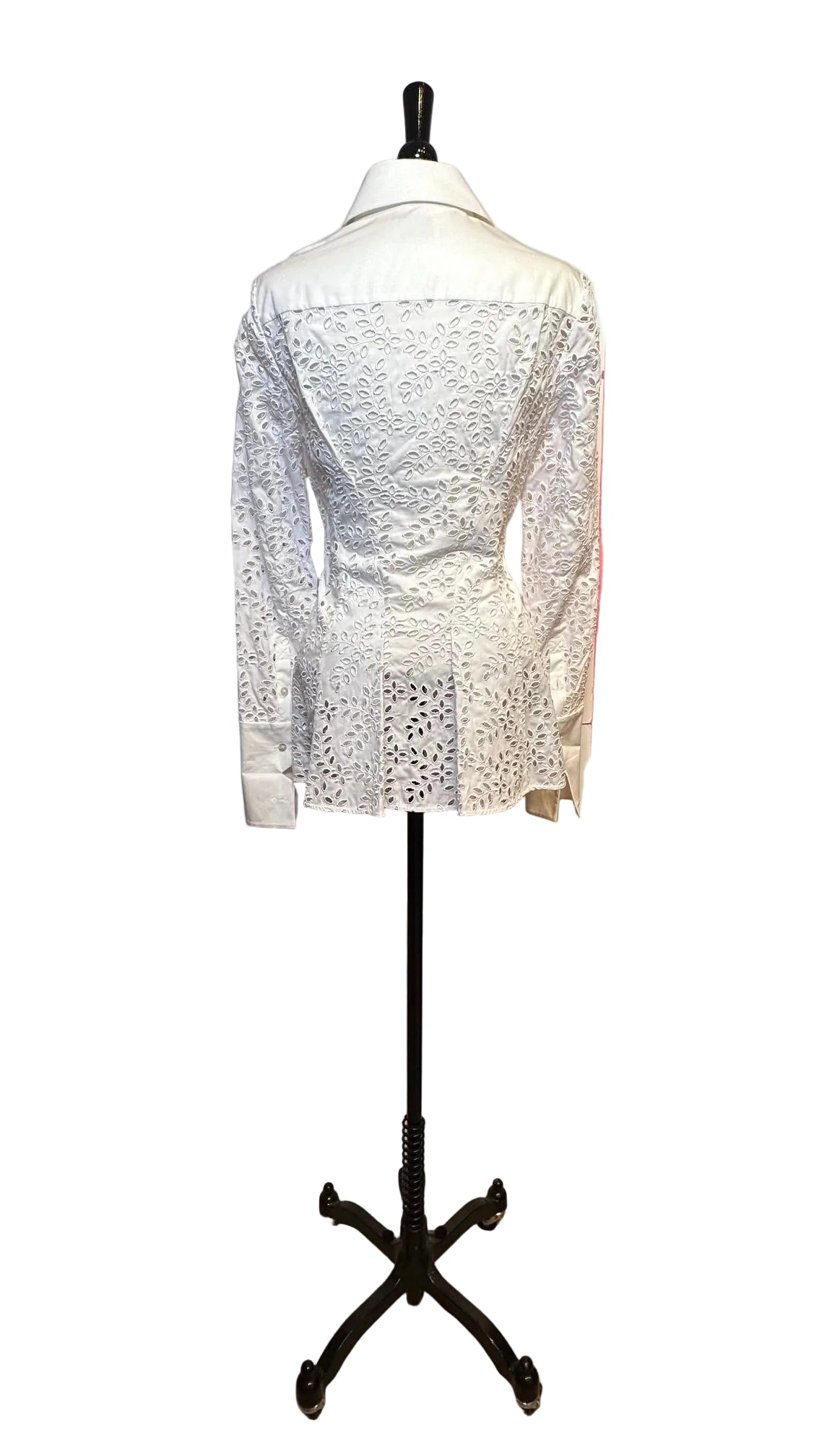 ERDEM - White Eyelet Lace Button Up Top - 4