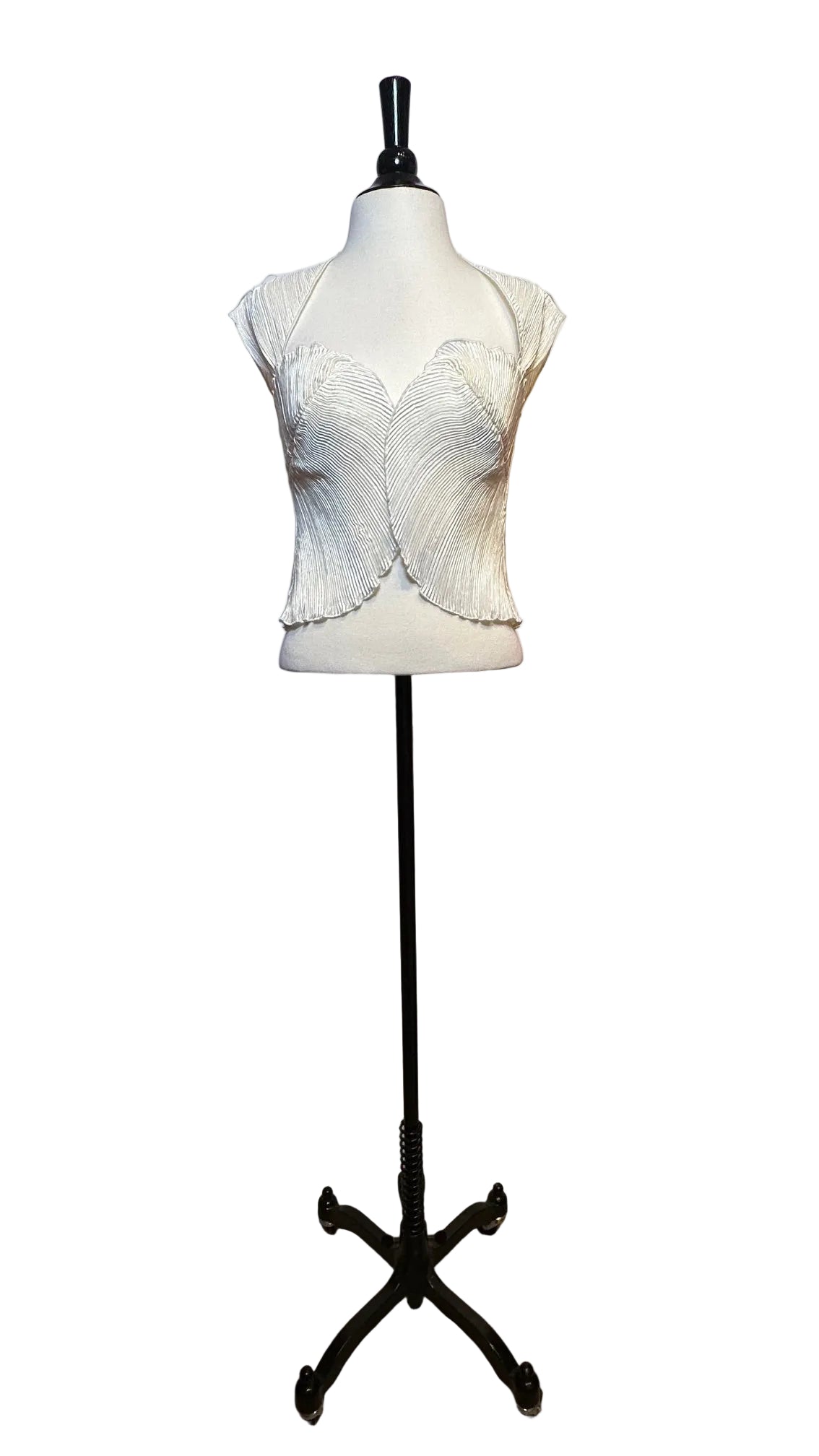 CULT GAIA - Cream Satin Crinkle Sleeveless Top - Small