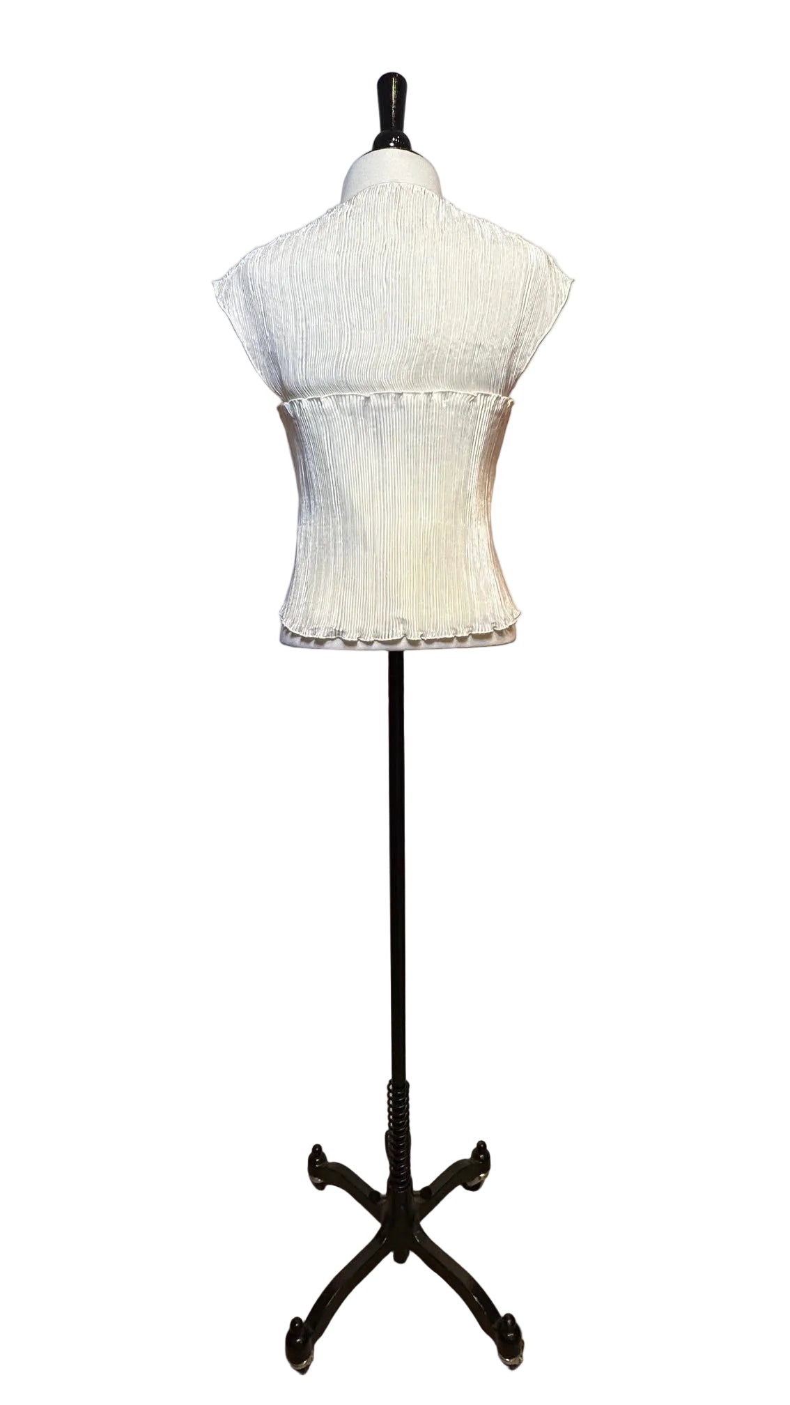 CULT GAIA - Cream Satin Crinkle Sleeveless Top - Small