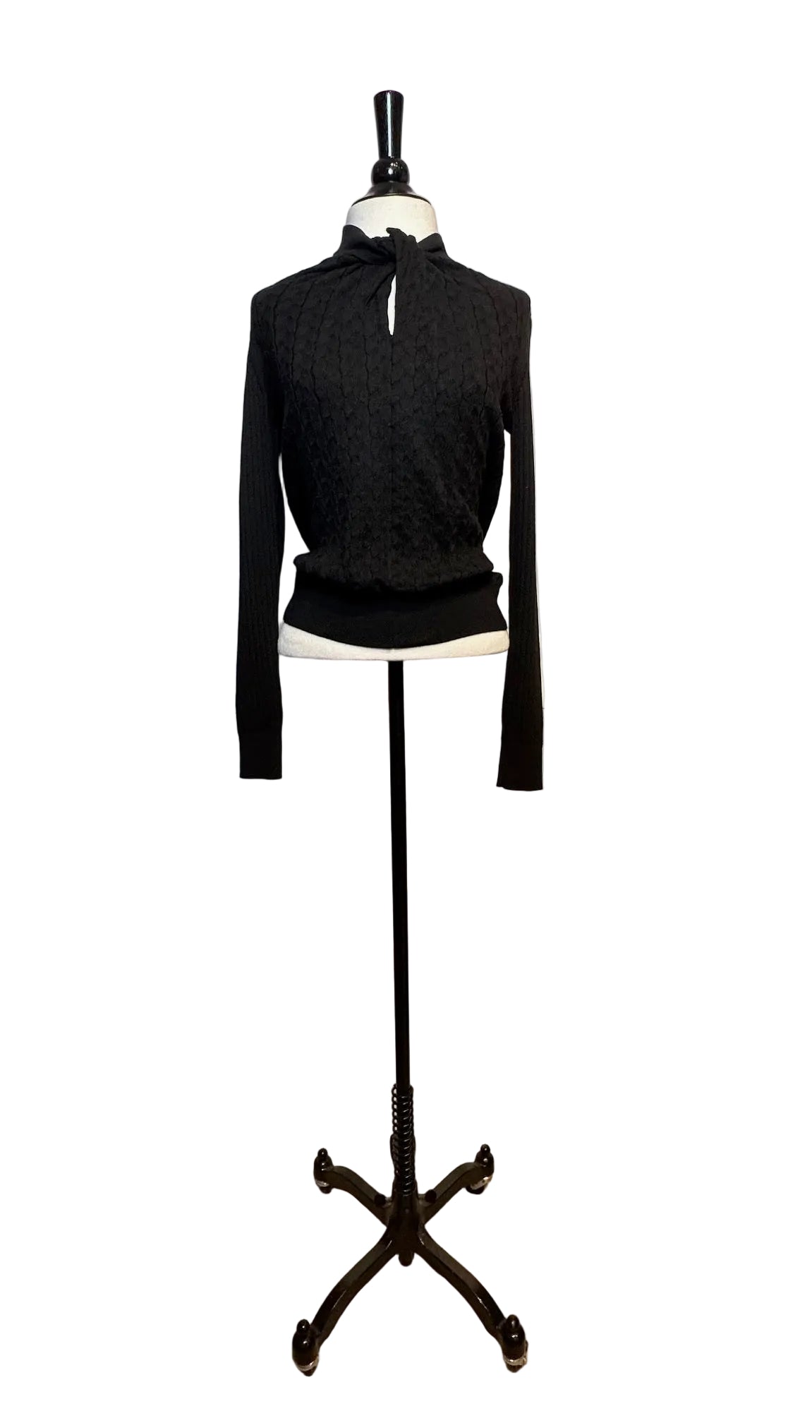 ERDEM - Black Bow Knit Top - Small