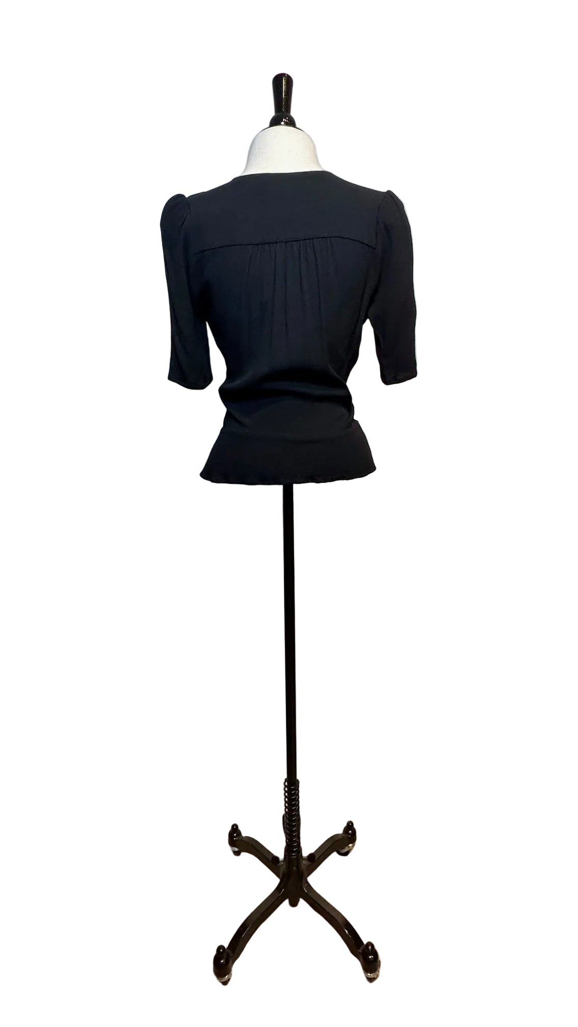 Rouje - Black Button Up Blouse - X-Small