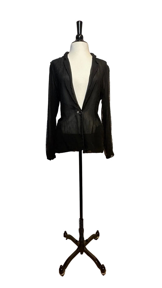 LANVIN PARIS - Black Mesh Blazer - Large