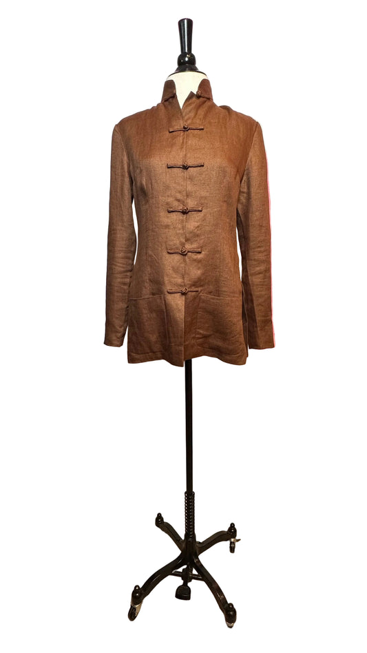 Shanghai Tang - Chestnut Linen Jacket - Small
