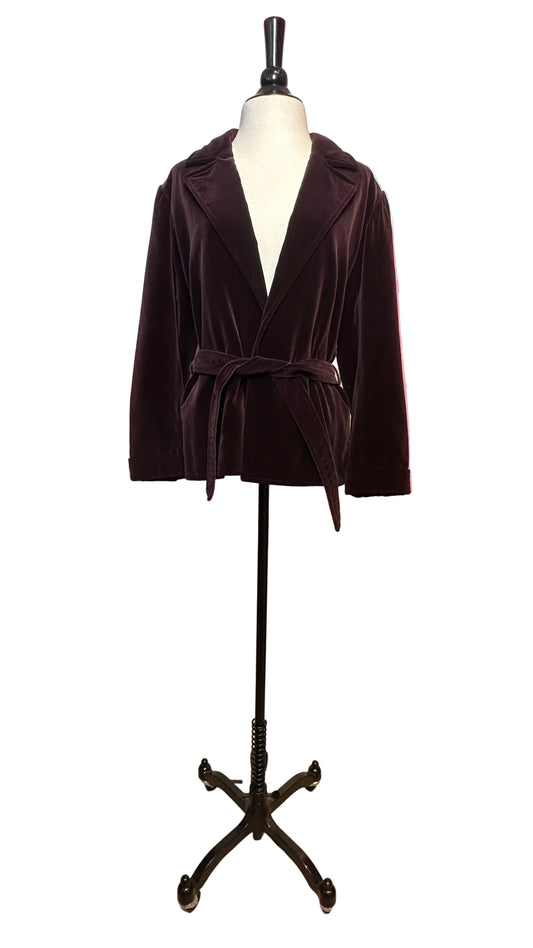 Yves Saint Laurent - Rive Gauche Plum Velvet Jacket - Small