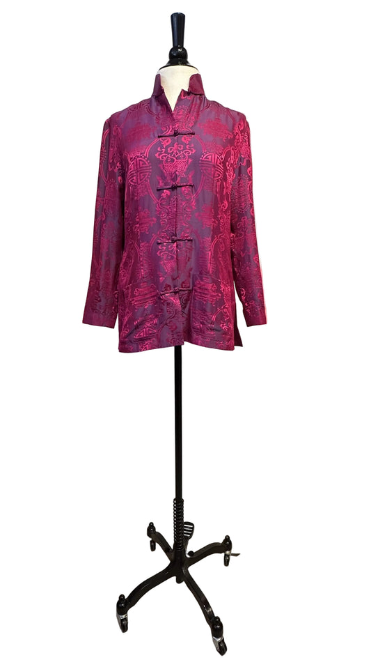 Shanghai Tang - Vintage Pink Purple Silk Jacket - Small