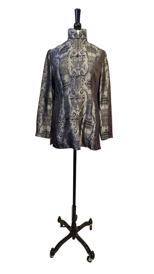 Shangtai Tang - Vintage Gray Silk Shirt - Small