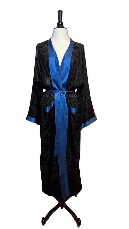 Shanghai Tang - Black Blue Silk Robe