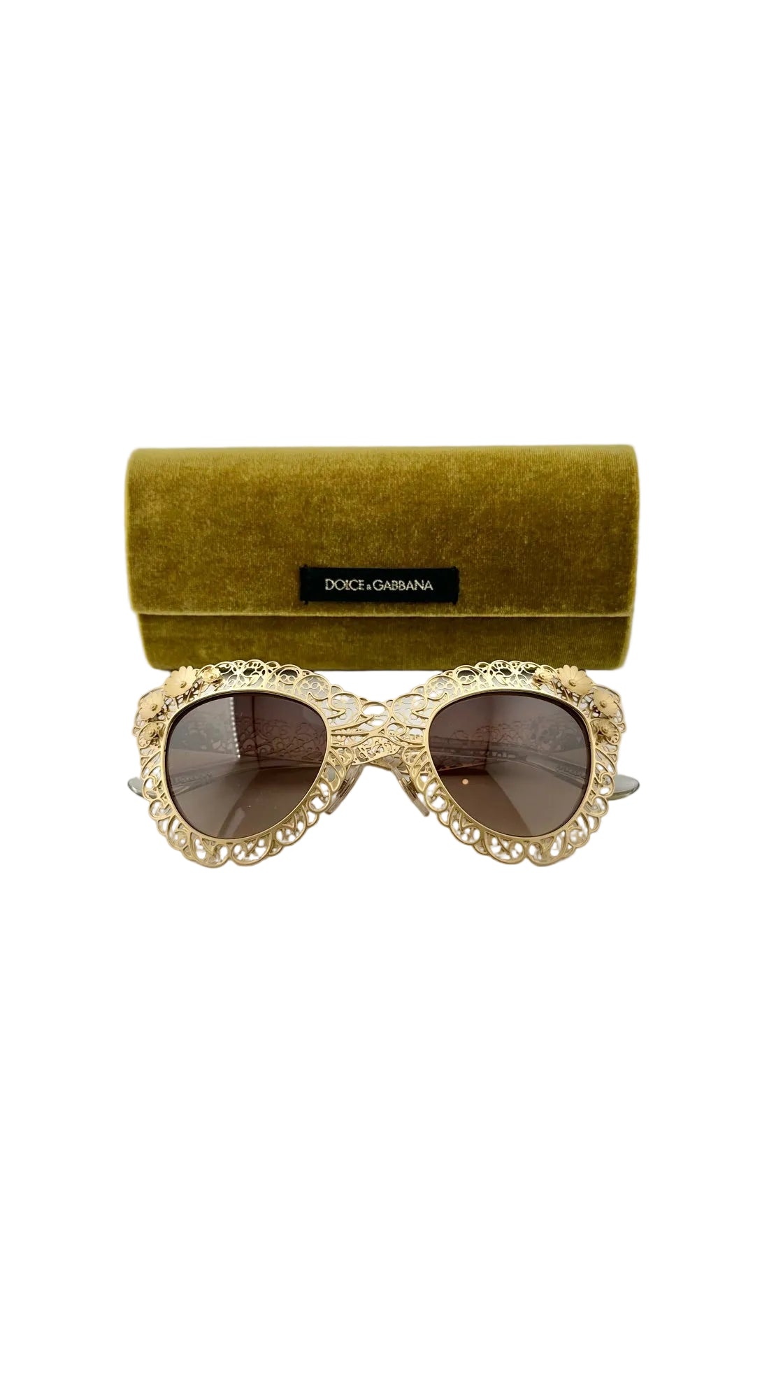 DOLCE & GABBANA - Gold Metal Lace Sunglasses