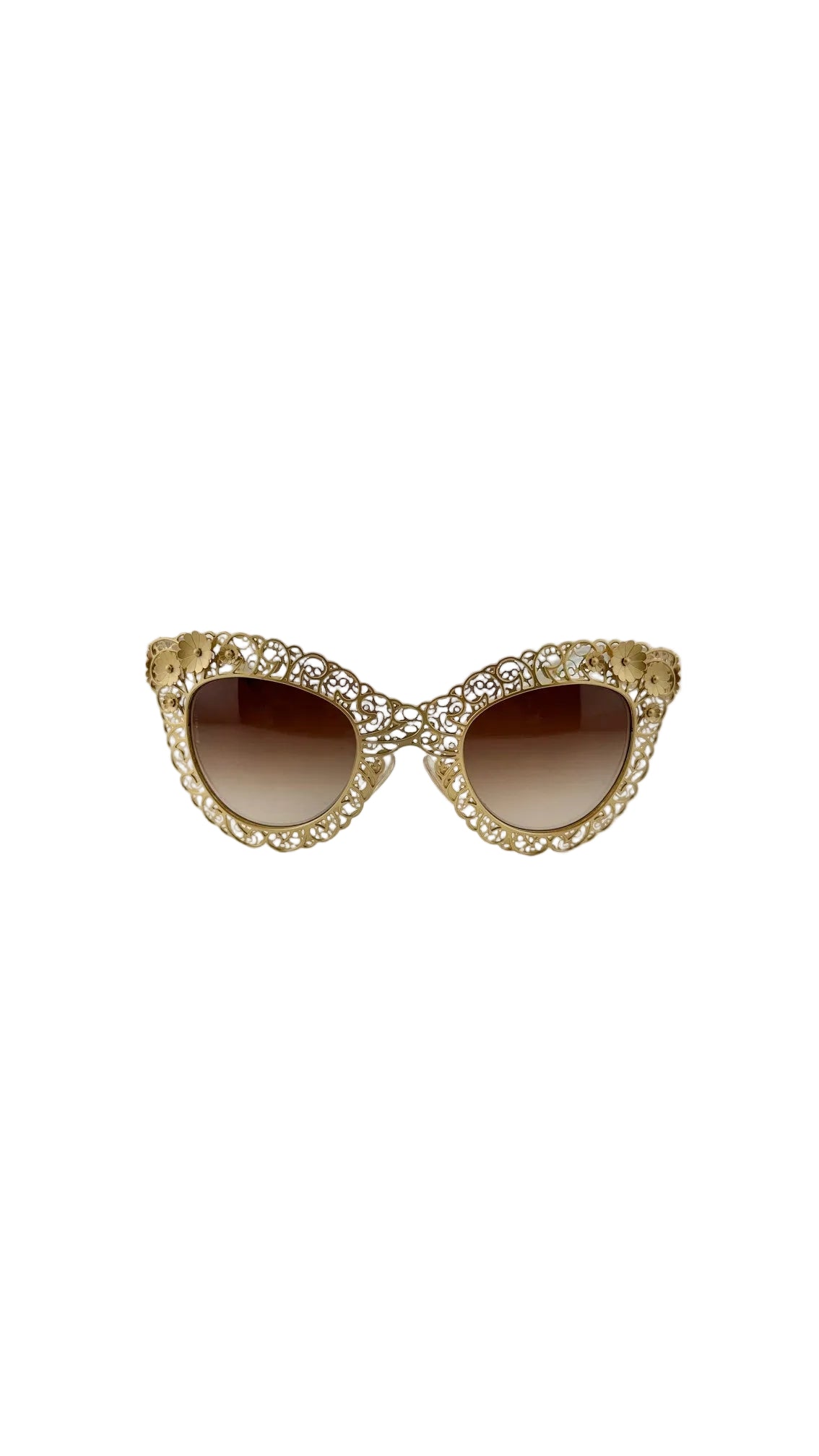 DOLCE & GABBANA - Gold Metal Lace Sunglasses
