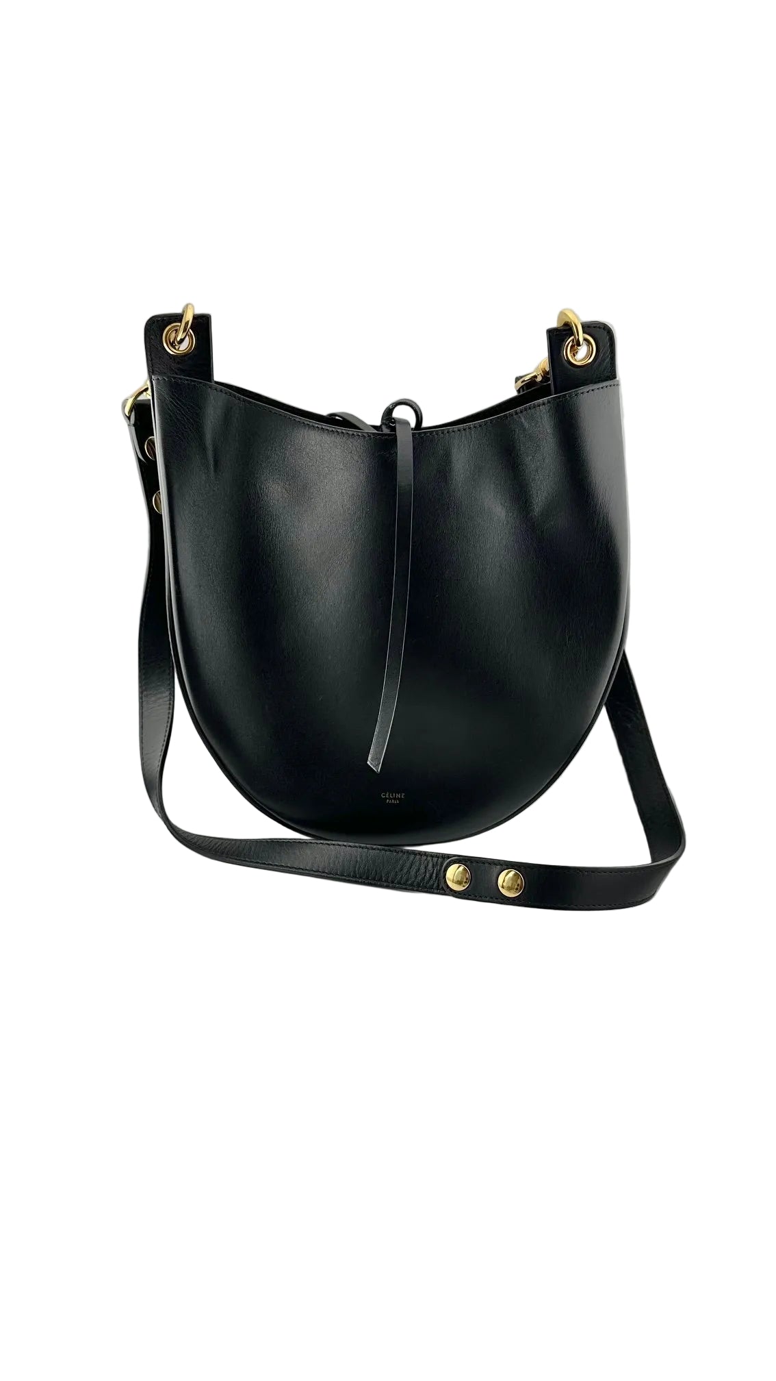 CELINE - Large Black Leather Crossbody