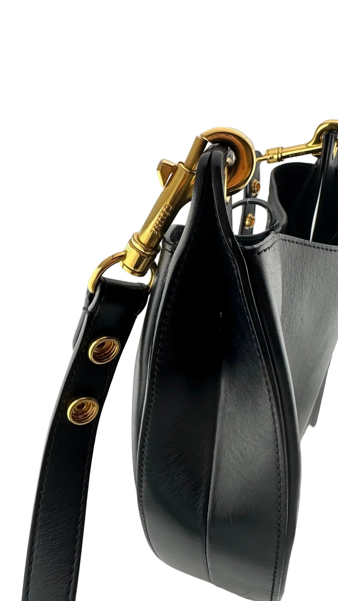 CELINE - Large Black Leather Crossbody
