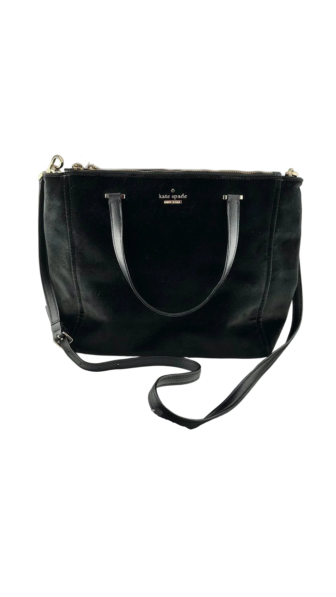 KATE SPADE - Velveteen Large Black Purse