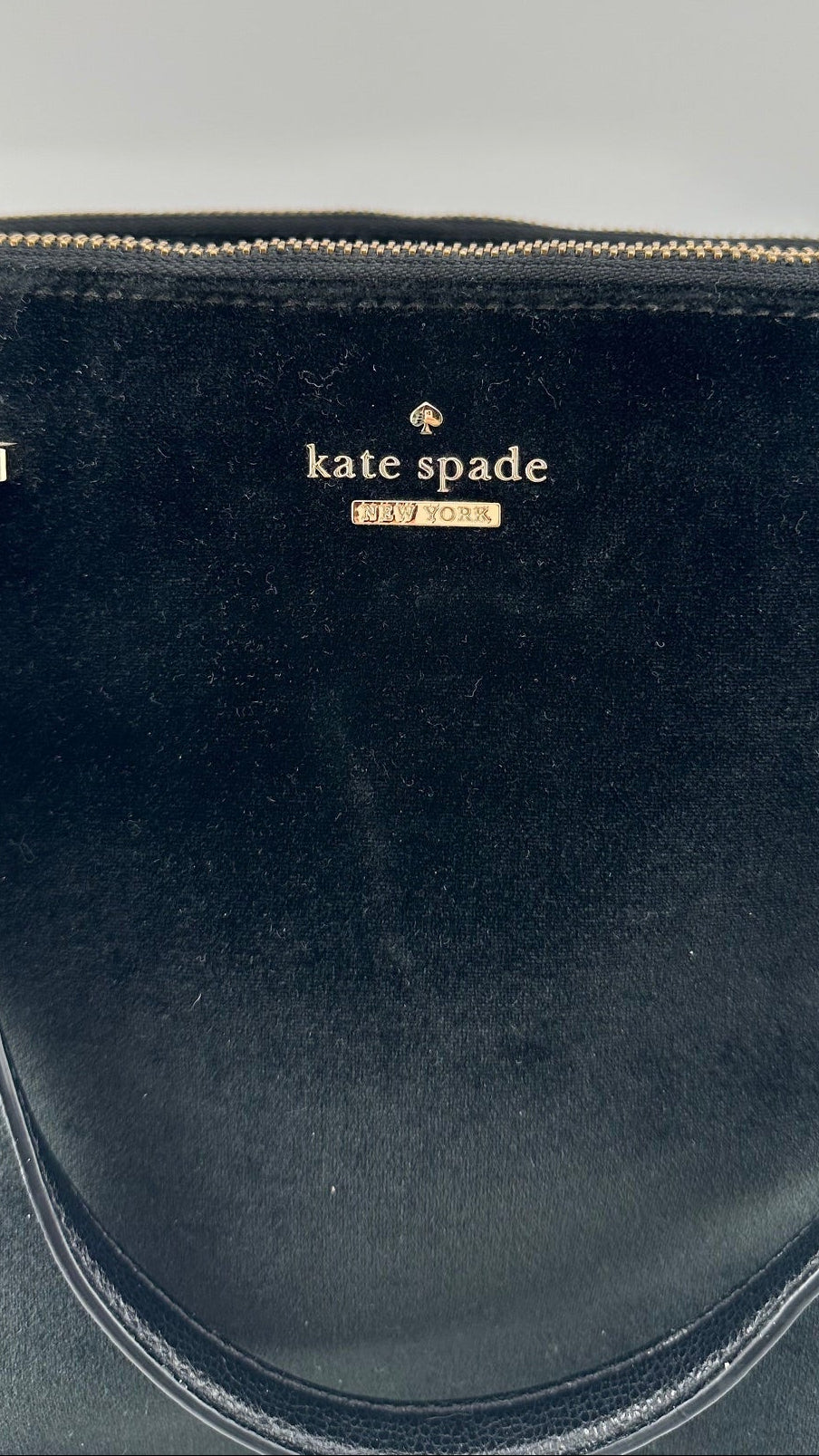 KATE SPADE - Velveteen Large Black Purse