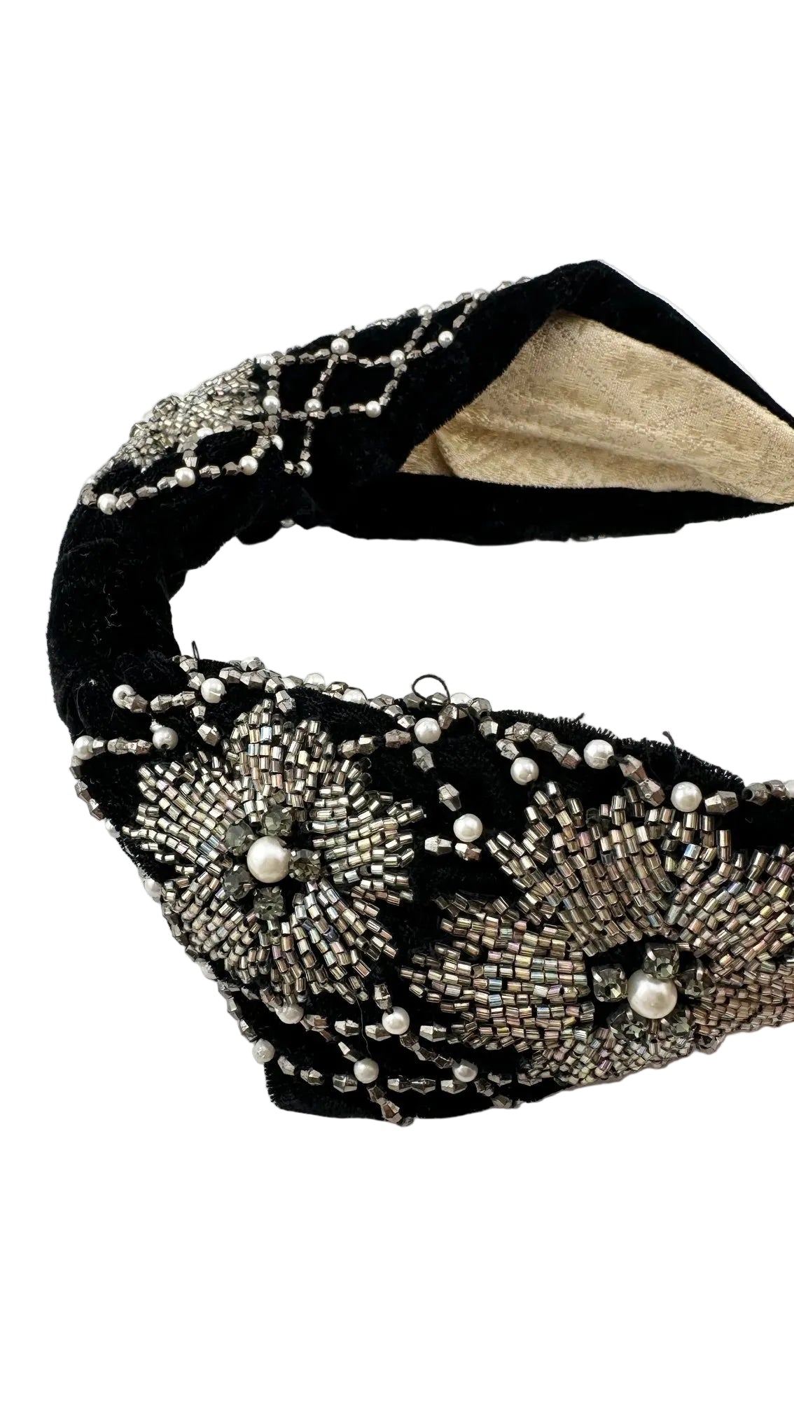 NAMJOSH - Beaded Velvet Headband