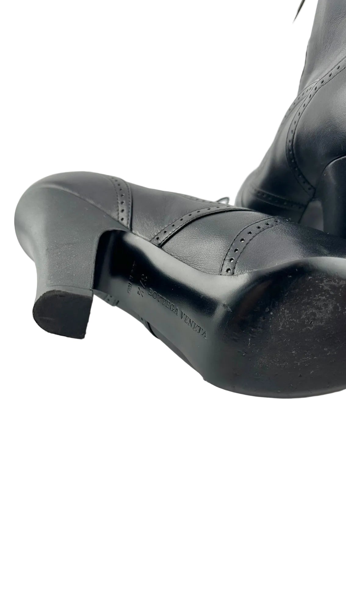 Bottega Venetta - Black Leather Booties - 39