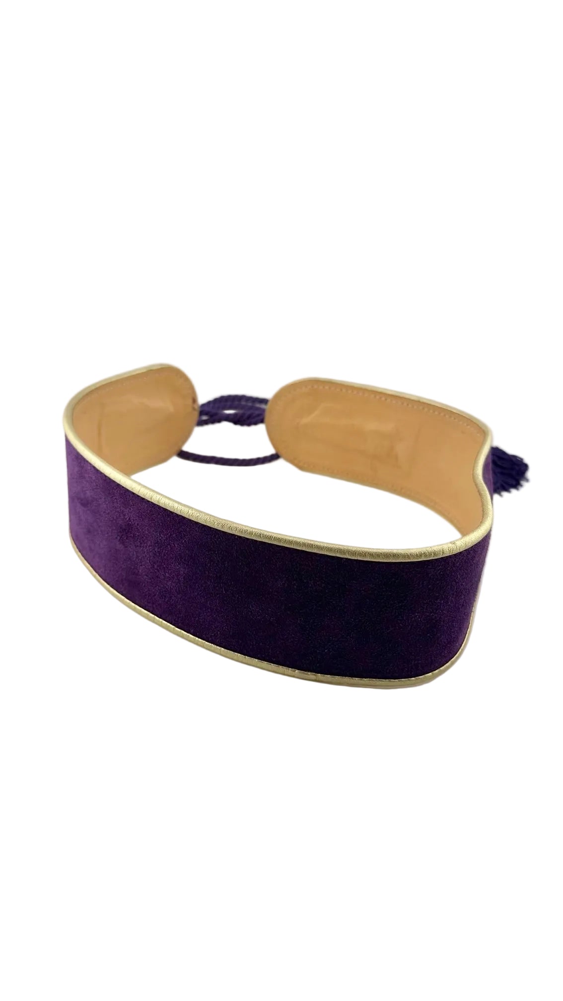 Saint Laurent - Purple Gold Leather Tassel Belt - Small