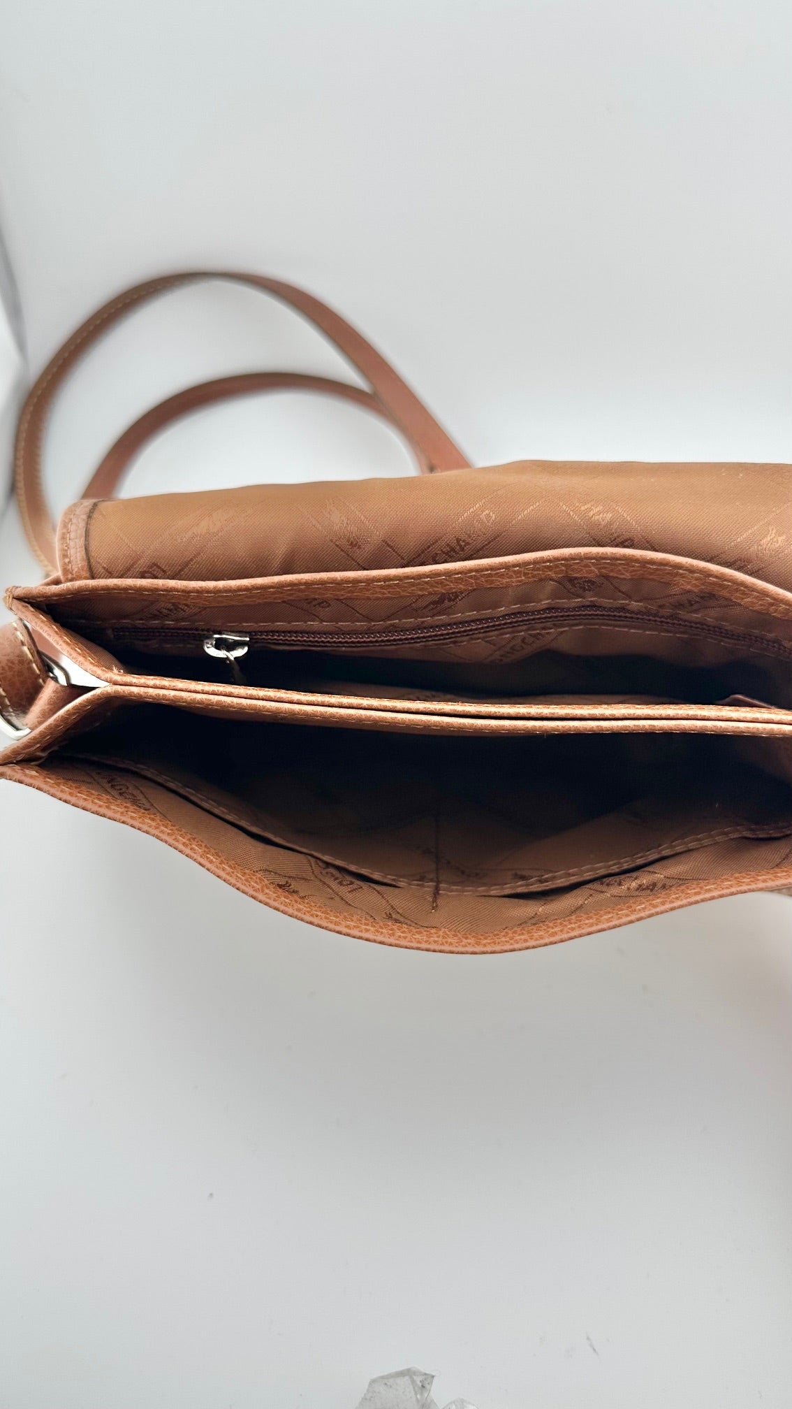 Longchamp - Brown Leather Small Crossbody Bag