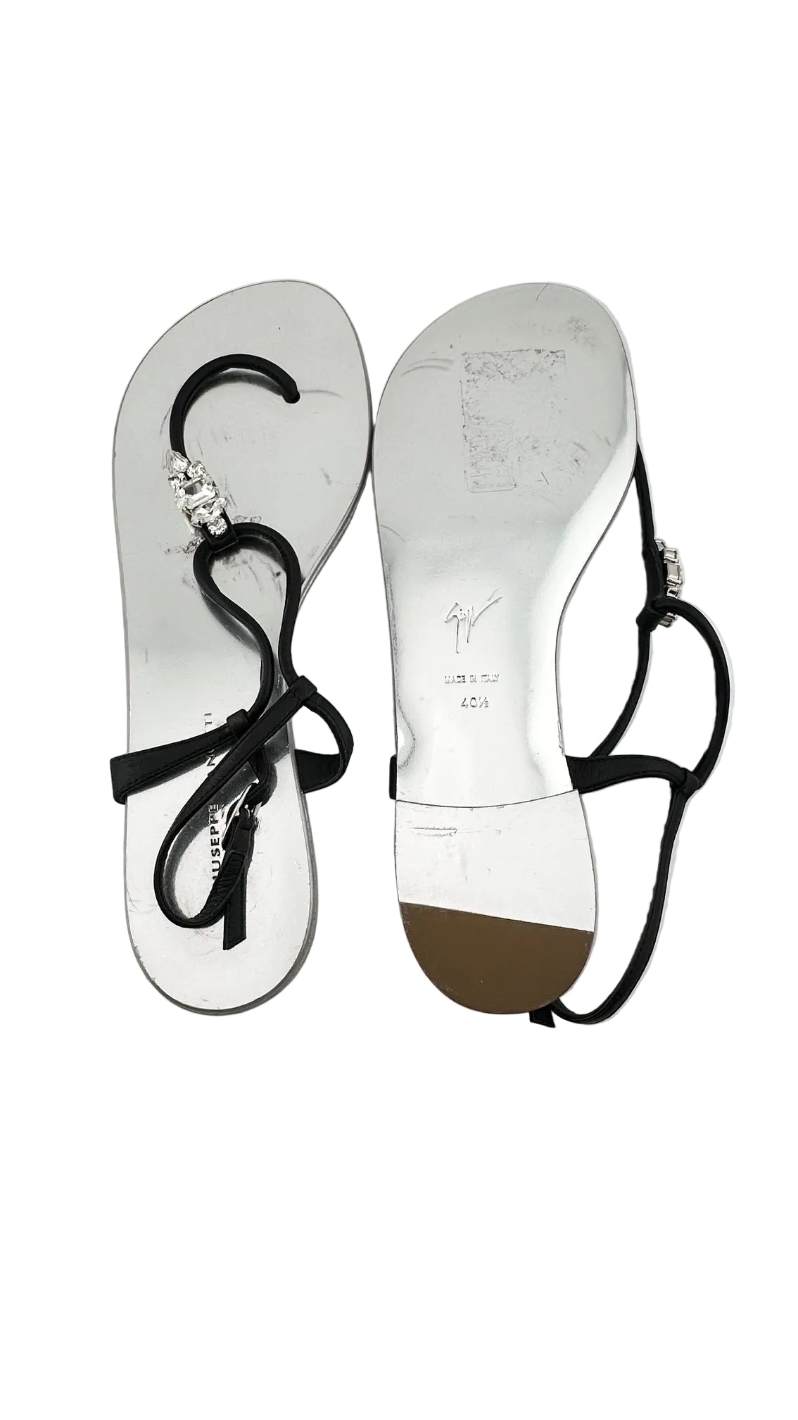 Giuseppe Zanotti - Silver Diamond Sandals - 40.5