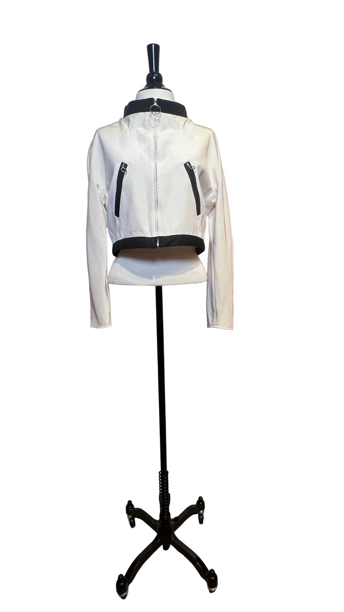 Courreges - Black White Cropped Jacket - Small