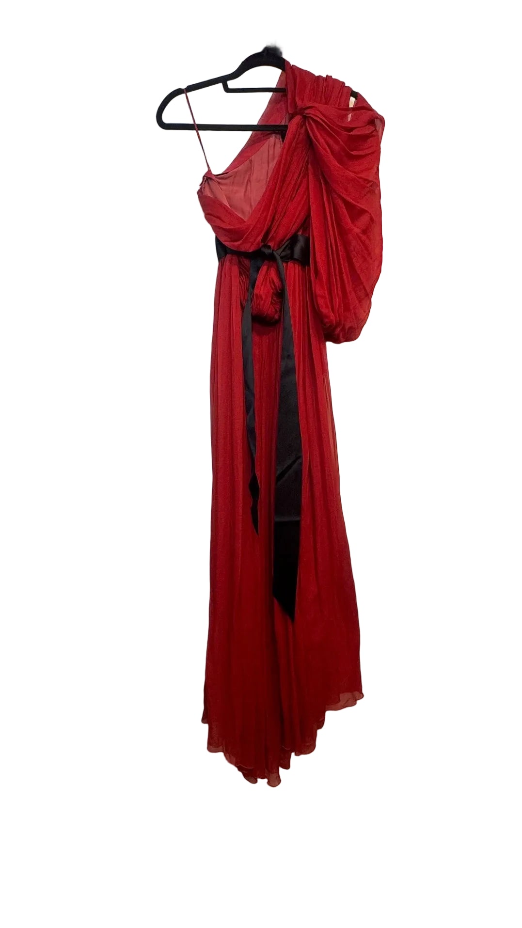 LANVIN - Red Drape Shoulder Dress - Small