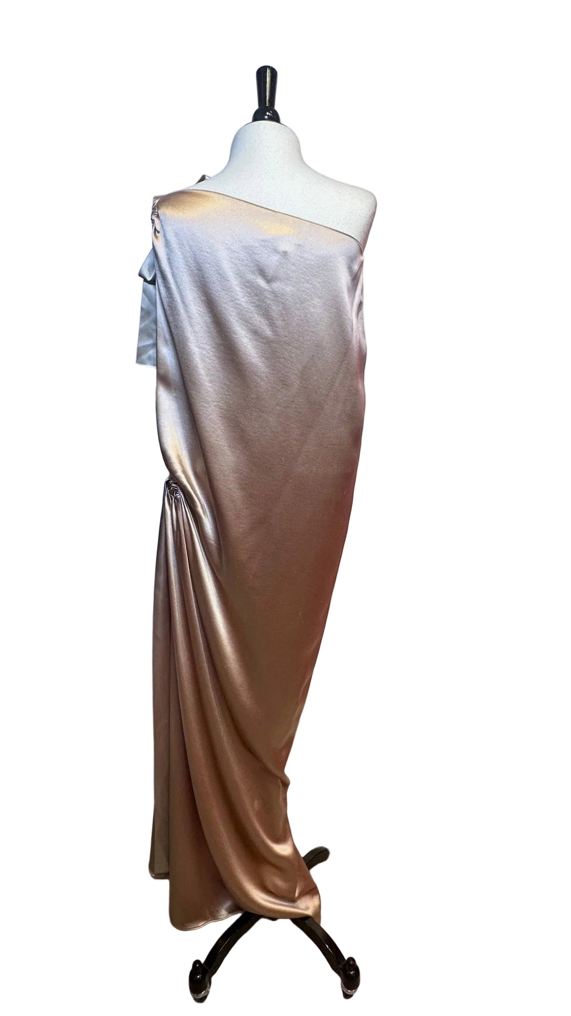 LANVIN - Champagne Silk Shoulder Dress - Medium