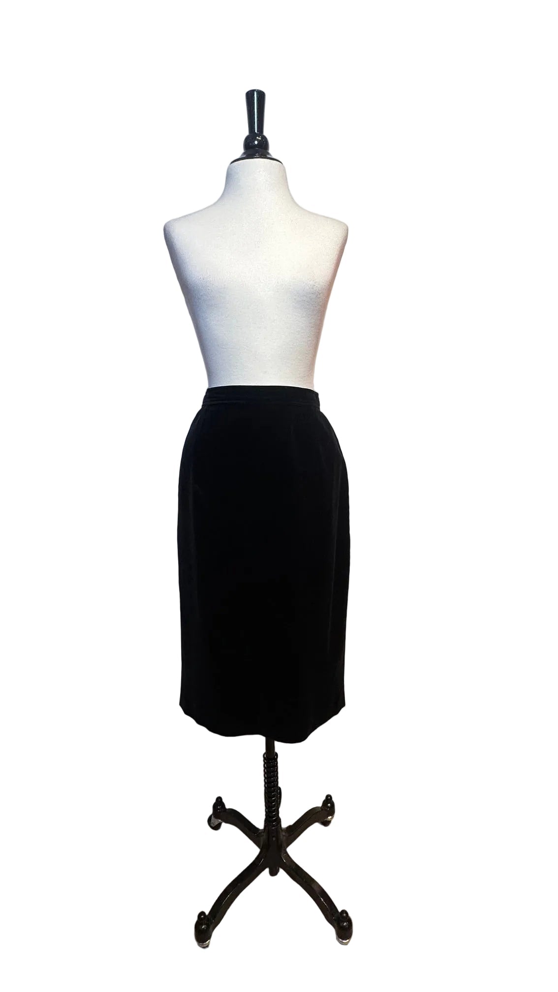 Valentino - Vintage Black Velvet Pencil Skirt - 42