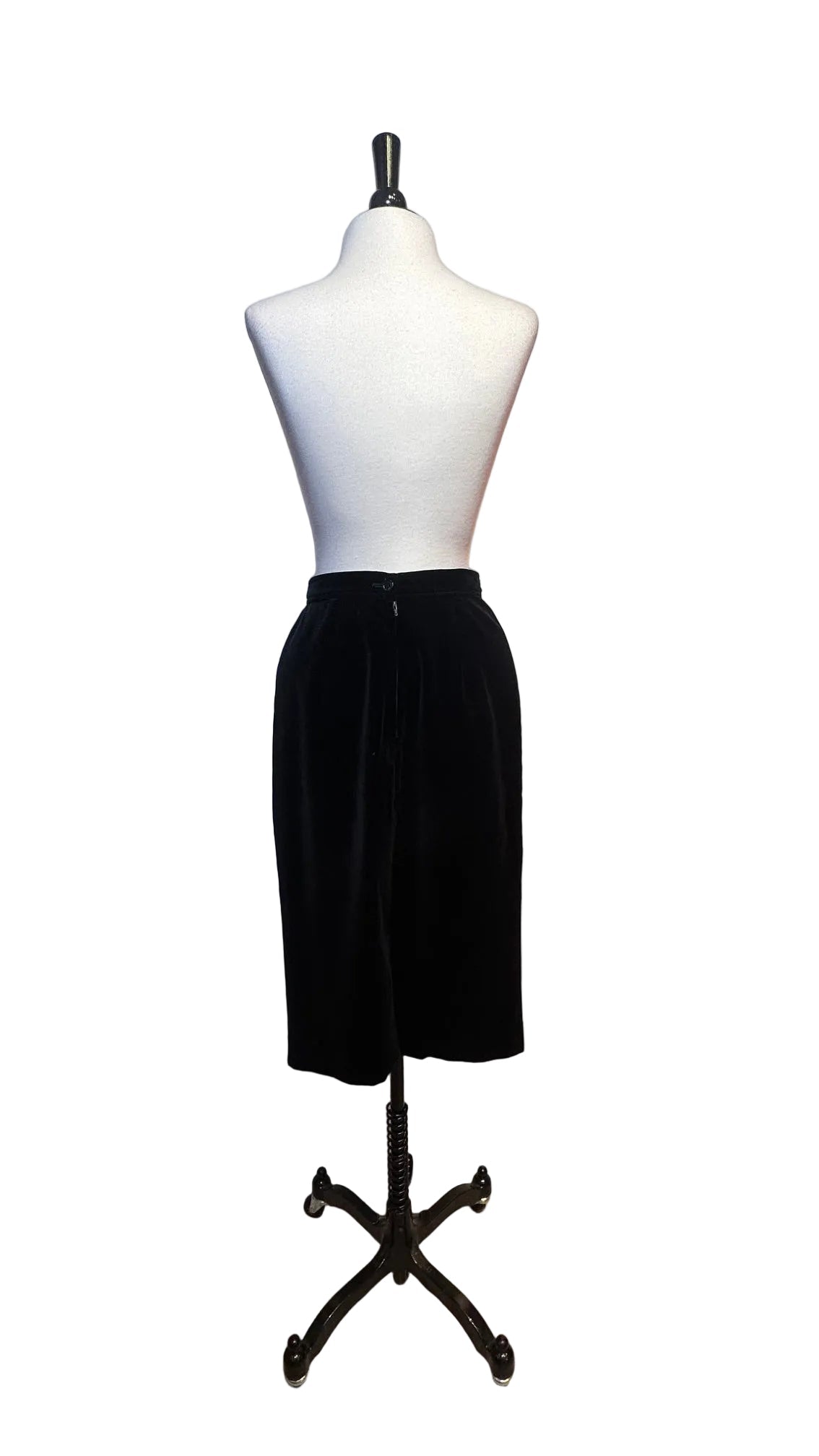 Valentino - Vintage Black Velvet Pencil Skirt - 42