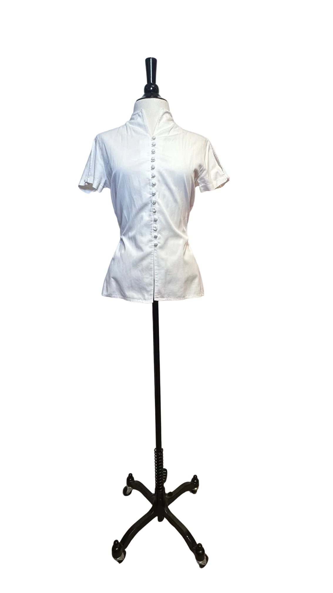 Anne Fontaine - White Short Sleeve Button Top - 1