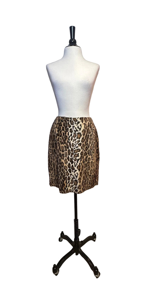 Oscar De La Renta - Vintage Faux Cheetah Skirt - 4