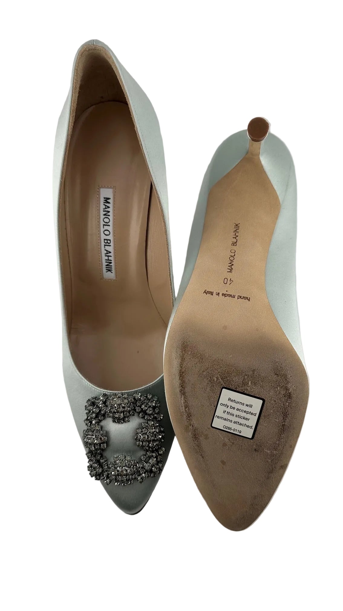MANOLO BLAHNIK - Mint Green hangisi Crystal Heel