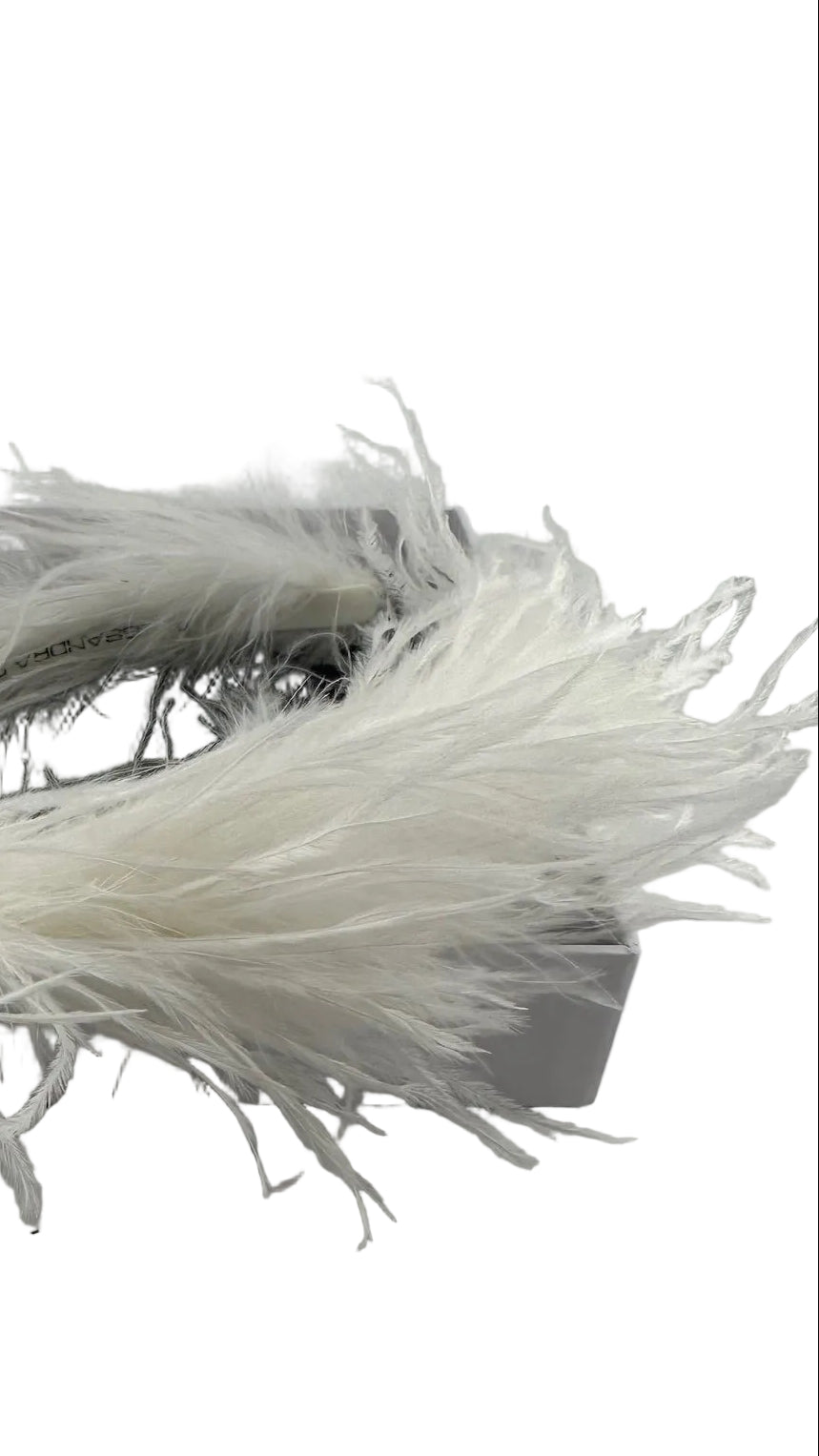 Alessandra Rich - White Ostrich Feather Headband
