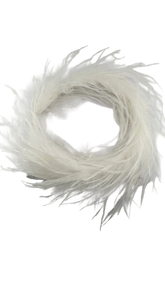 Alessandra Rich - White Ostrich Feather Headband