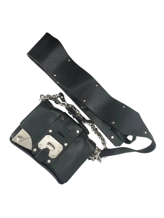 Versace - Black and Silver Stardust Medusa Flap Mini Bag