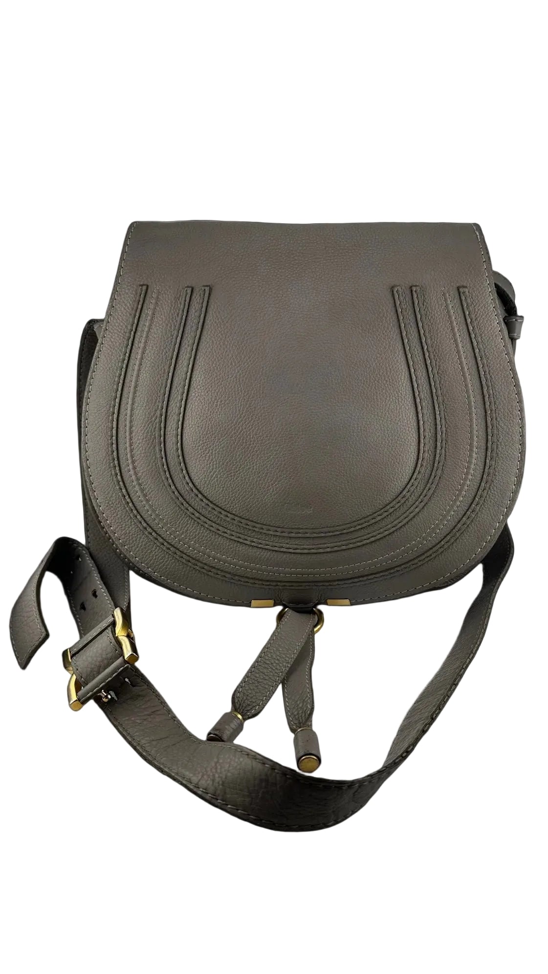 Chloe - Gray Satchel Crossbody Large