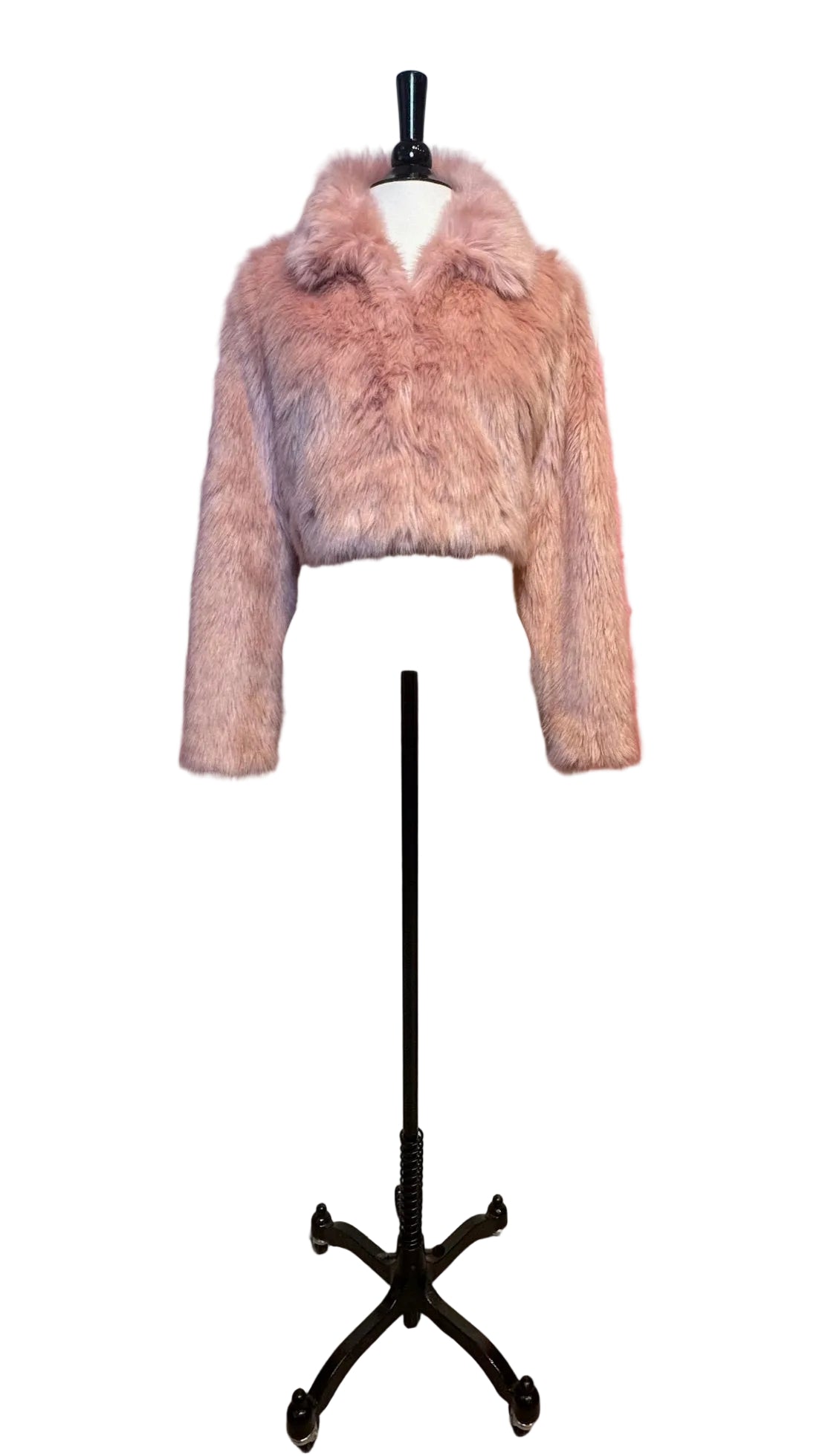Lovers + Friends - Blush Faux Fur Cropped Jacket - S