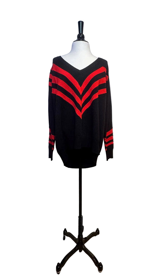 Prada - Black Red Stripe Cashmere Sweater - 40
