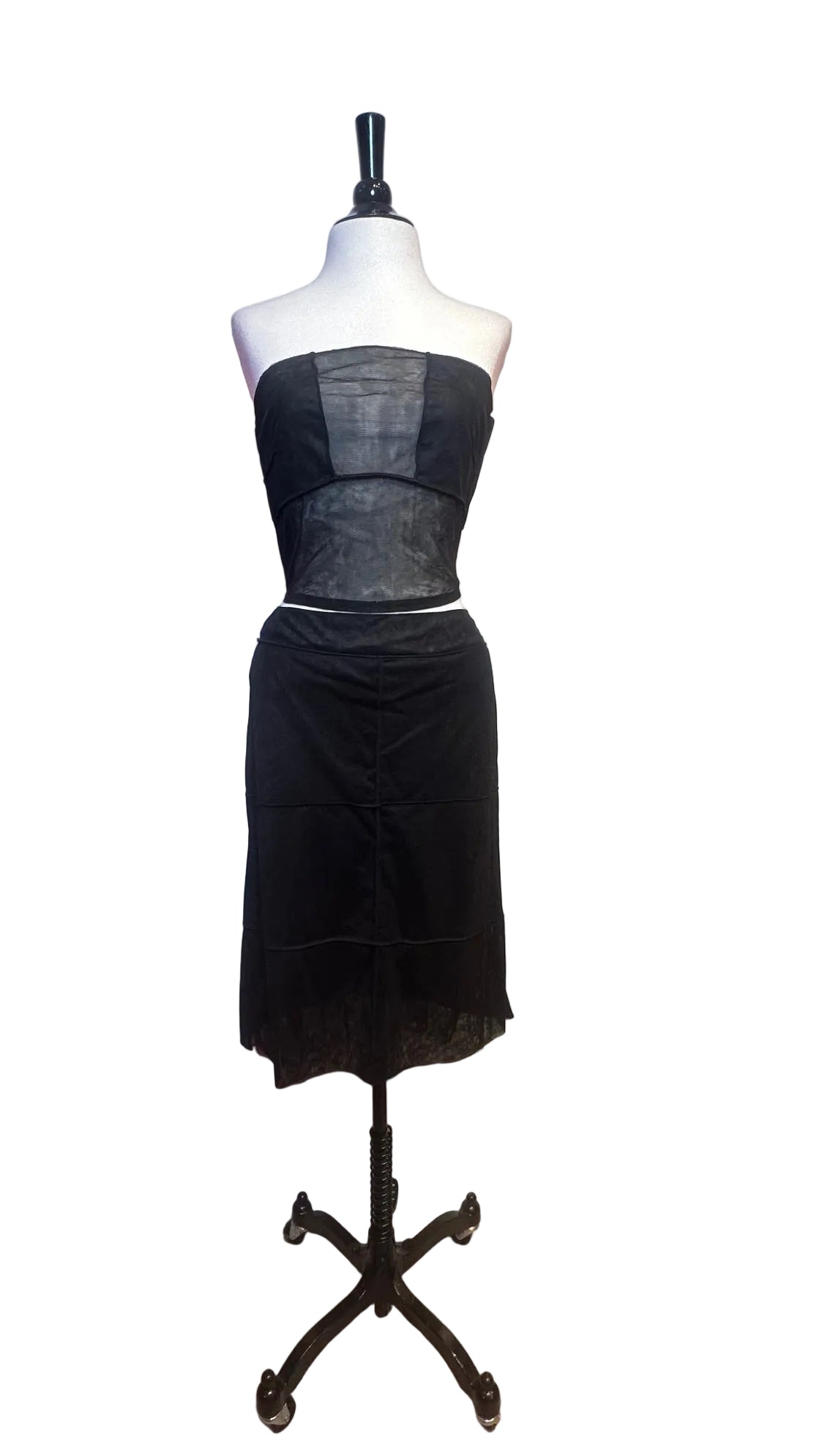 Chanel - Black Mesh Strapless Top - 40