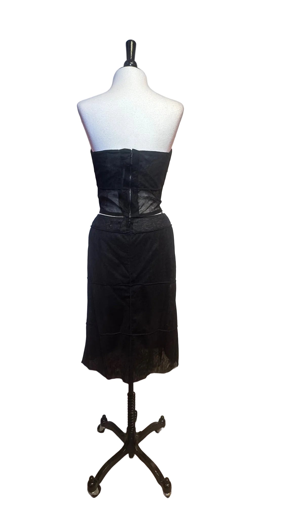 Chanel - Black Mesh Strapless Top - 40