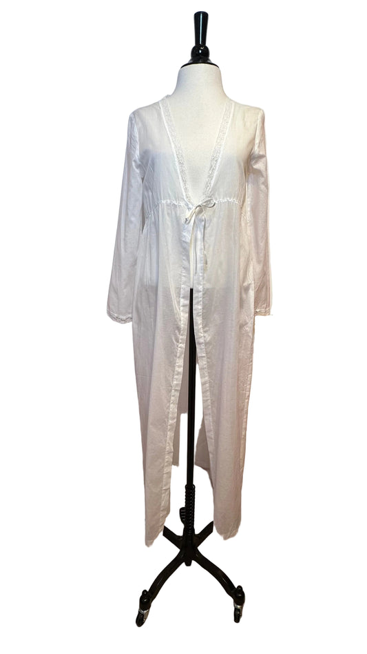 Yves Delorme - Bianca Long Negligee - White Cotton - Small