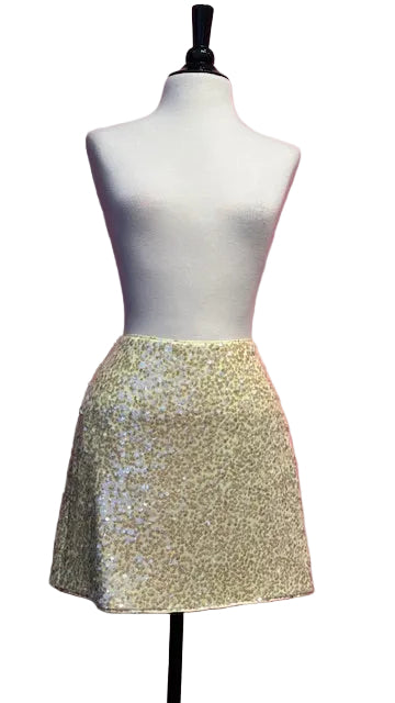 MILLY - Butter Yellow Sequin Mini Skirt - 0