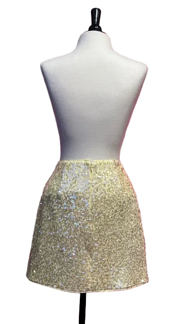 MILLY - Butter Yellow Sequin Mini Skirt - 0