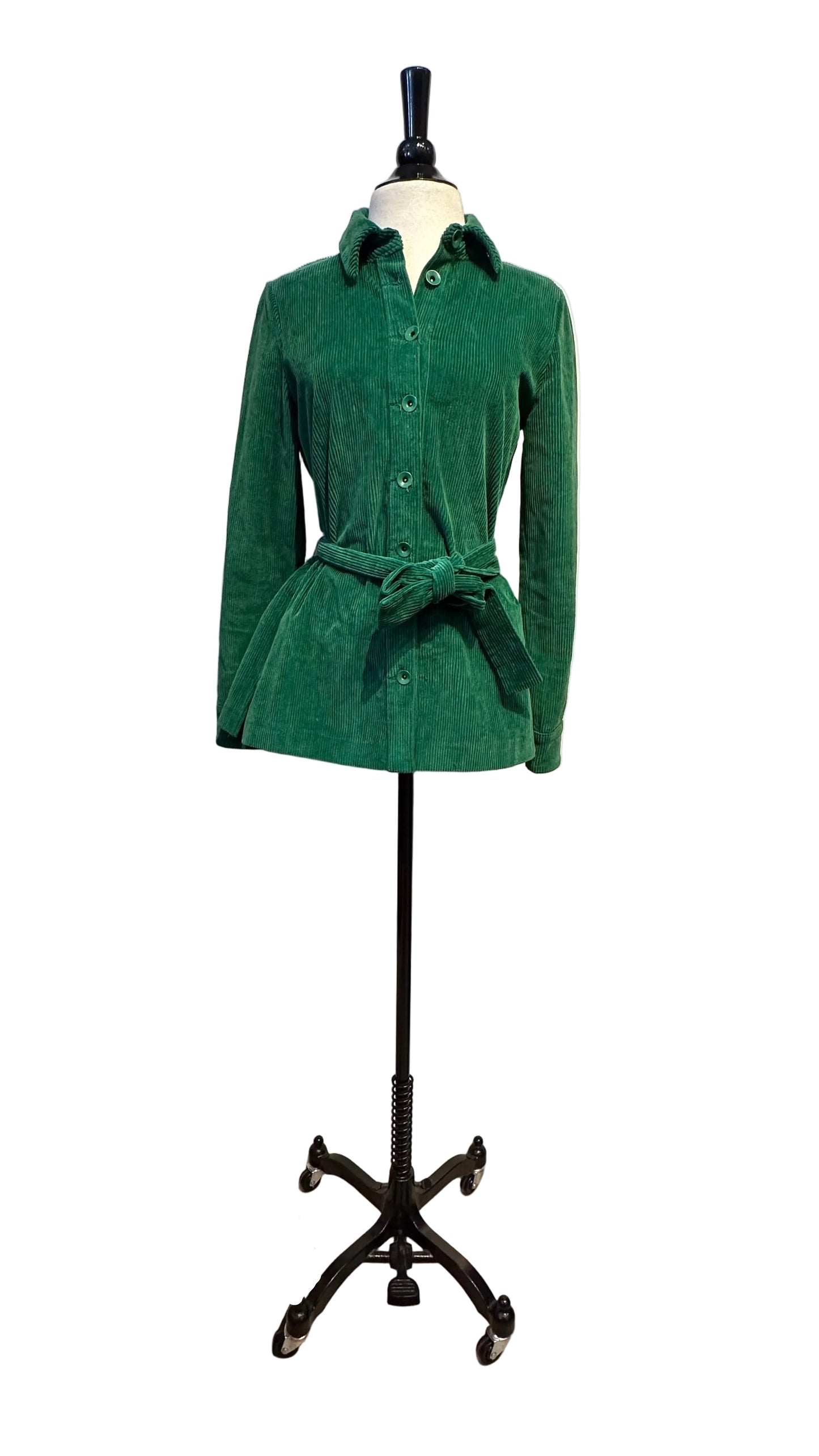 STAUD - Kelly Green Corduroy Shacket - X-Small