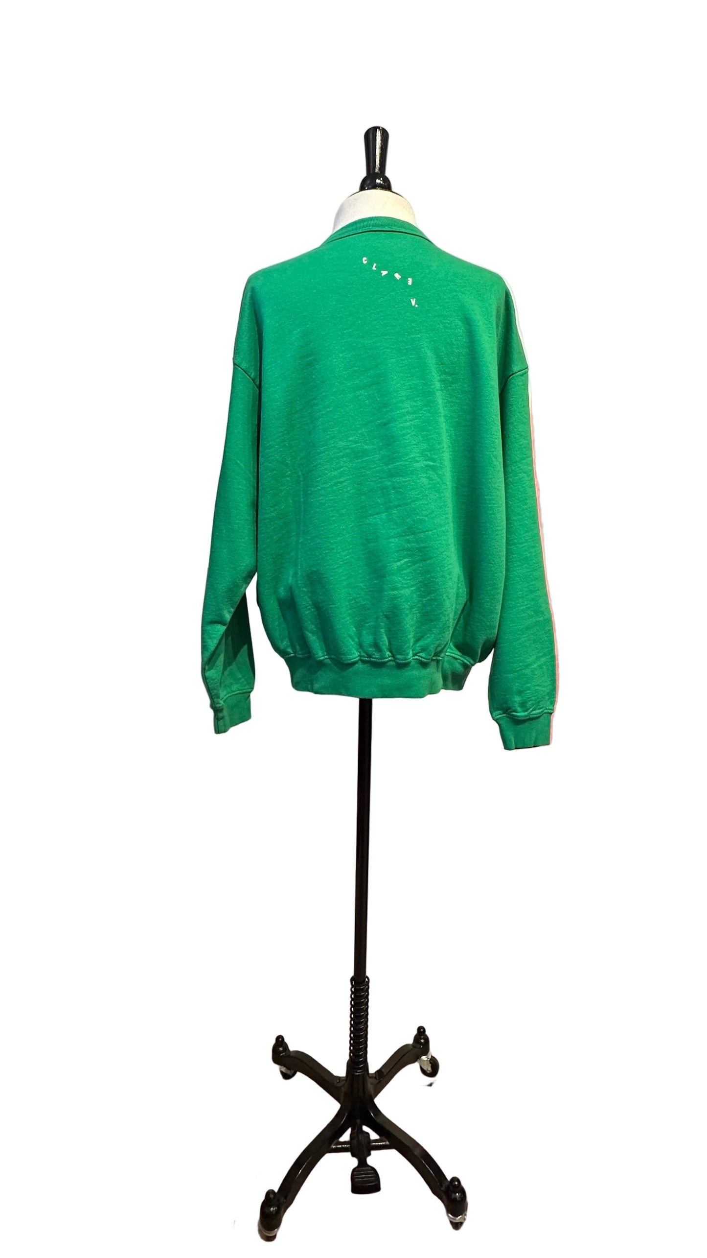 Clare V. - Green 'Tout Va Bien' Crew Neck Sweatshirt -  Small