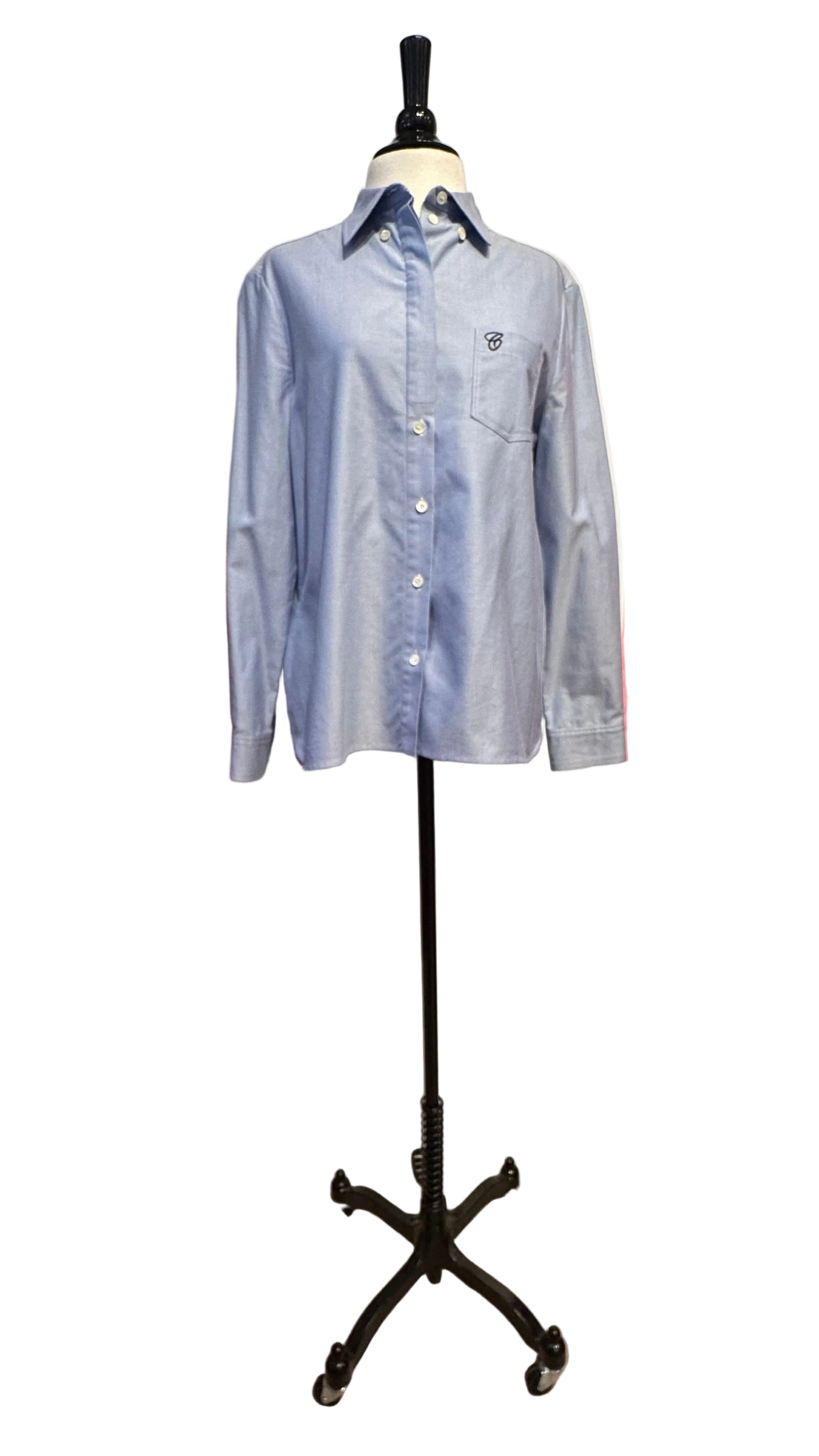 Chloe - Blue Button Up Monogram Top - 40
