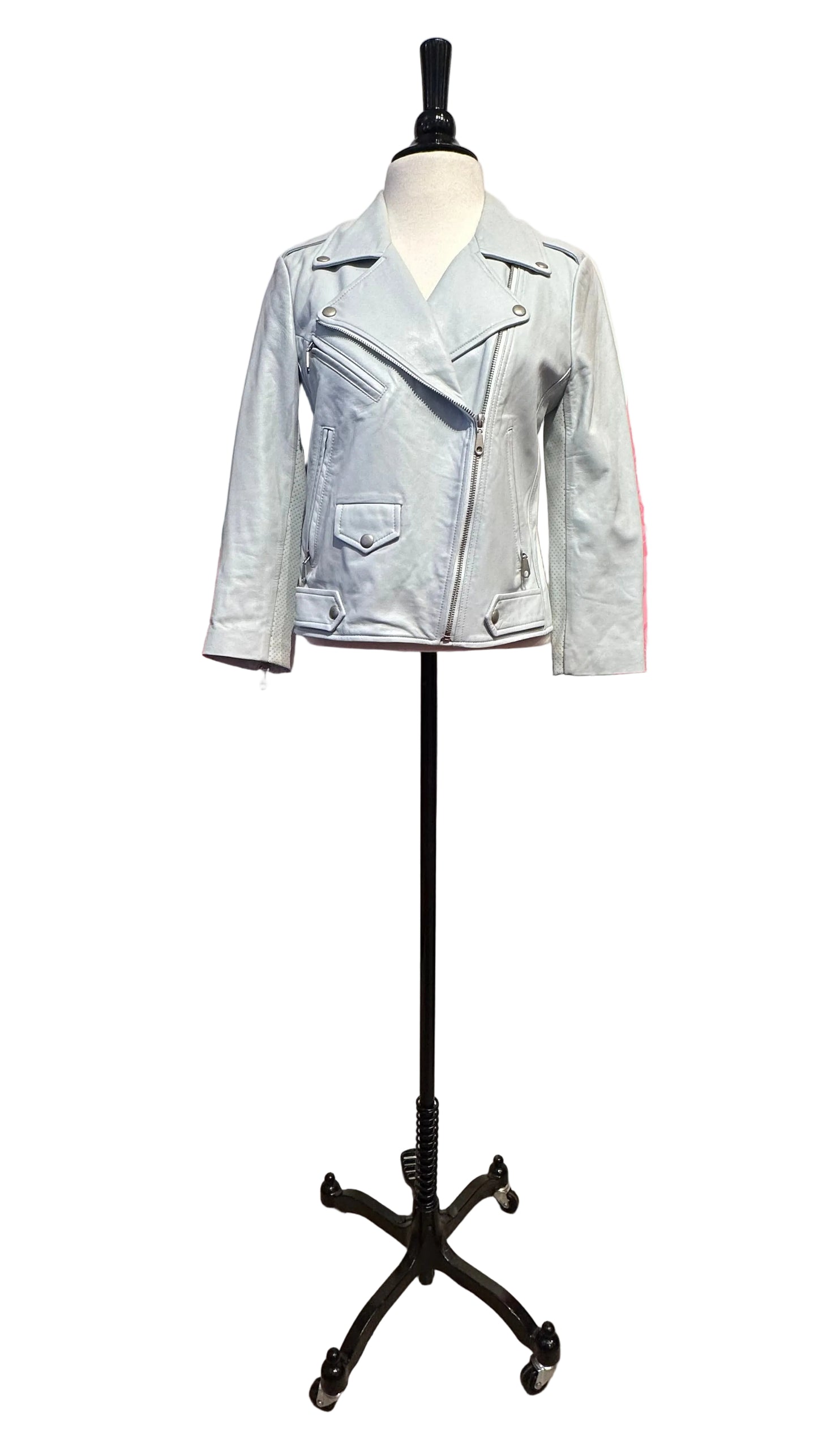 Rebecca Minkoff - Baby Blue Leather Motorcycle Jacket - Medium