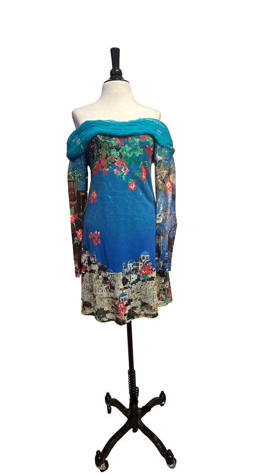 Save the Queen! - Greek Isles Off-Shoulder Dress - Large