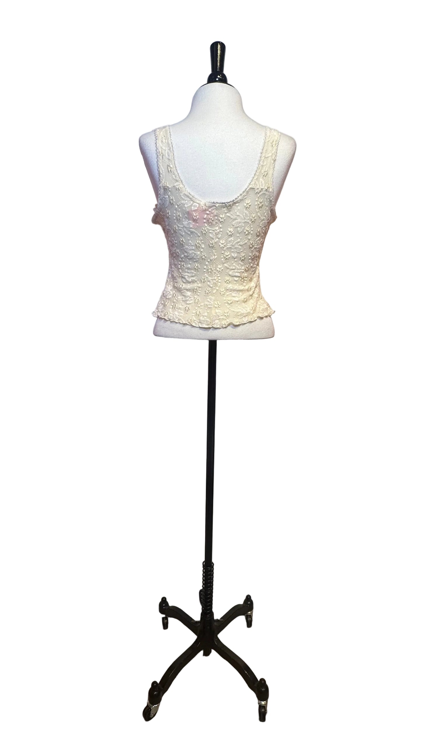 Claire Pettibone - Cream Lace Floral Tank Top - Medium